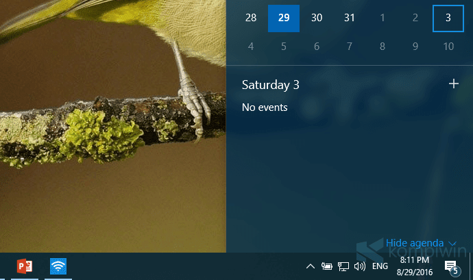 Cara Lihat dan Tambah Calendar Event Langsung di Taskbar 7