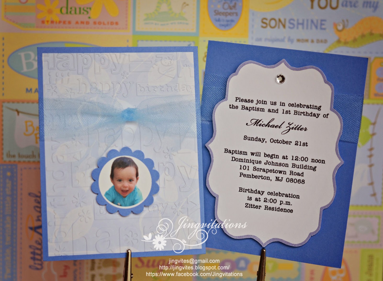 Jingvitations Baptism and First Birthday Invitations