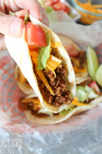 These homemade tacos are the best beef tacos EVER! They're super easy to throw together for a quick taco night dinner any night of the week! 