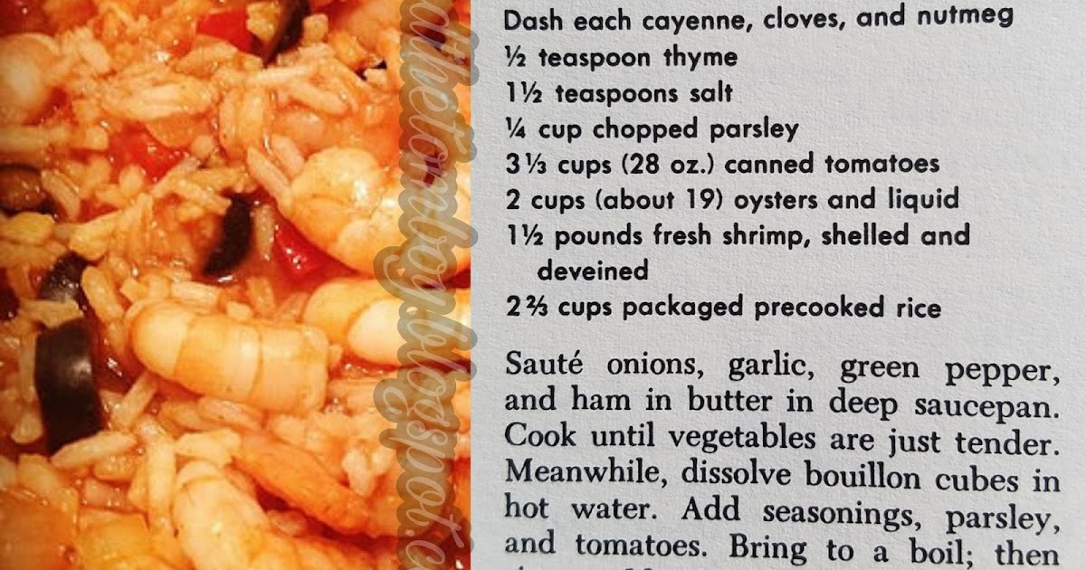 Classic Shrimp Jambalaya, Vintage gluten free one pot dinner recipe ...