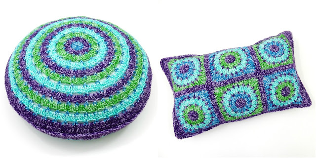 free crochet pattern cushion covers round square rectangular granny square