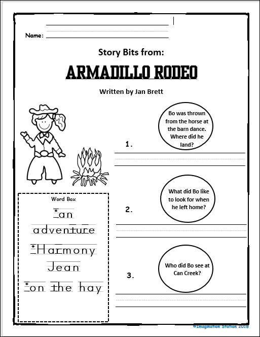 Imagination Station Armadillo Rodeo Read Aloud Activity Packets
