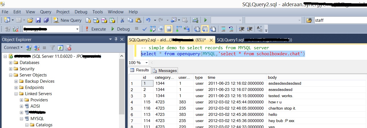 Creating a Link Server to MYSQL from MSSQL