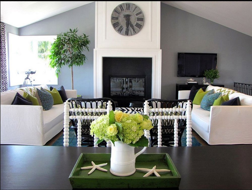 The combination of gray and green in interiors Decor Units