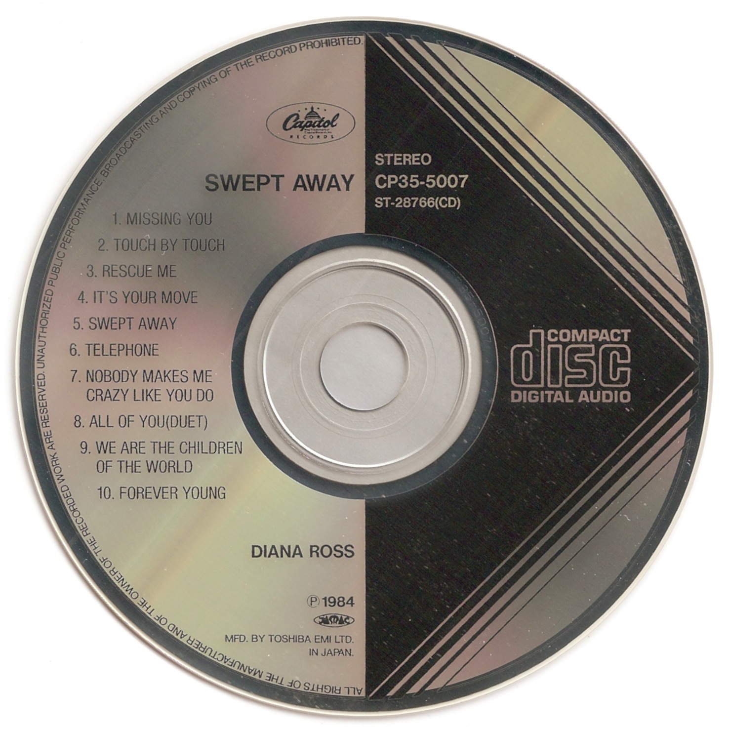 The First Pressing CD Collection Diana Ross Swept Away