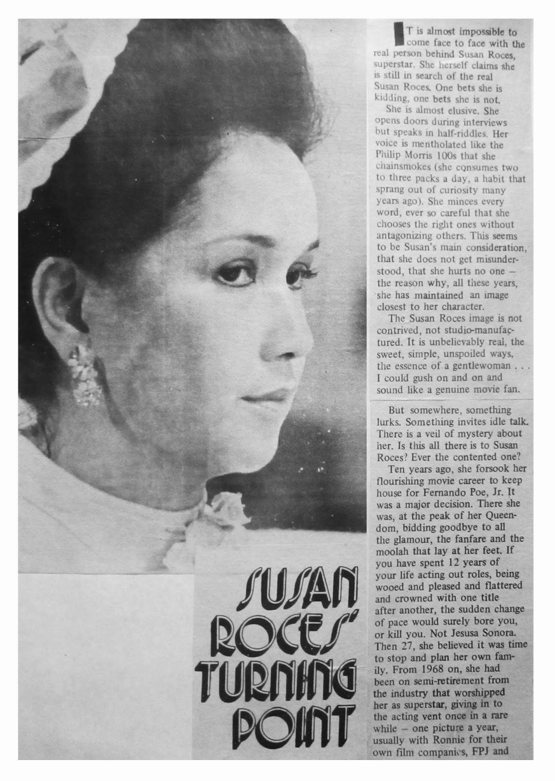 SUSAN ROCES: SUSAN ROCES' TURNING POINT (Mr. & Ms. Magazine, September ...