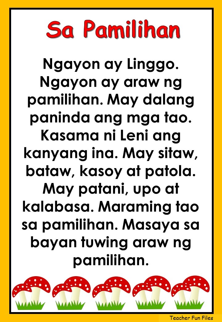 Teacher Fun Files: Tagalog Reading Passages 2