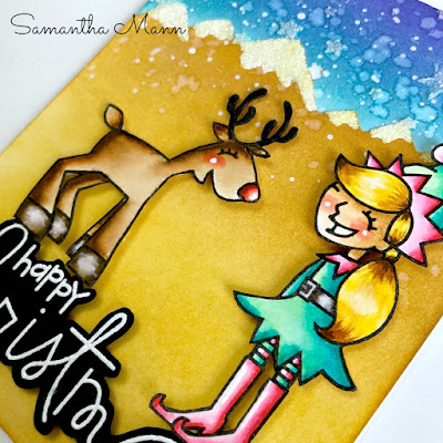 Happy Christmas Card by Samantha Mann, Paper Smooches, Christmas, Cards, Card Making, Distress Inks, Ink Blending, Get Cracking On Christmas, #papersmooches #christmas #cards #christmascard #distressinks #inkblending