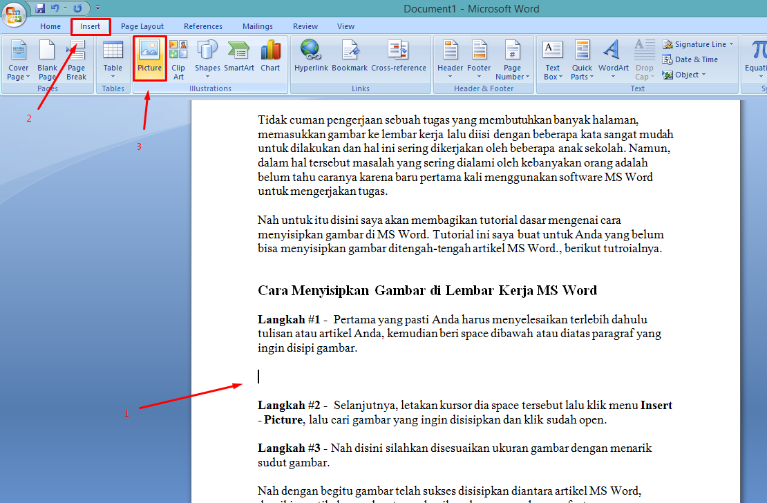 Cara Menyisipkan Gambar di Lembar Kerja Ms Word - Kimtuck.com