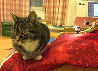 Suzi helping with the Advent calendar quilt
