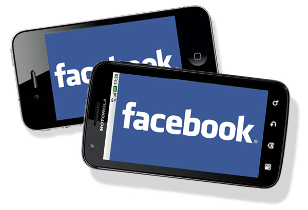 Facebook Logo on iPhone 4 and Motorola Atrix