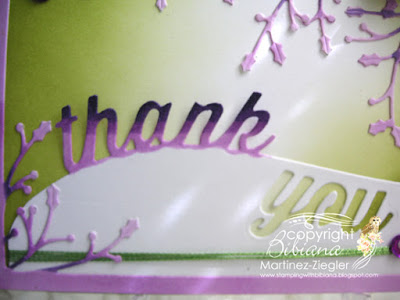 how to color die cuts thank you card detail word