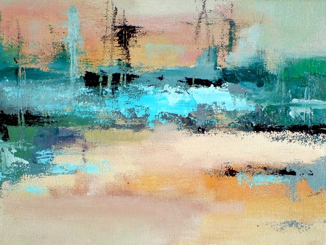 Daily Painters Abstract Gallery Harbor Original Oil Painting By