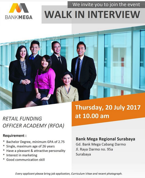Lowongan Kerja RFOA Bank Mega - Rekrutmen Lowongan Kerja 