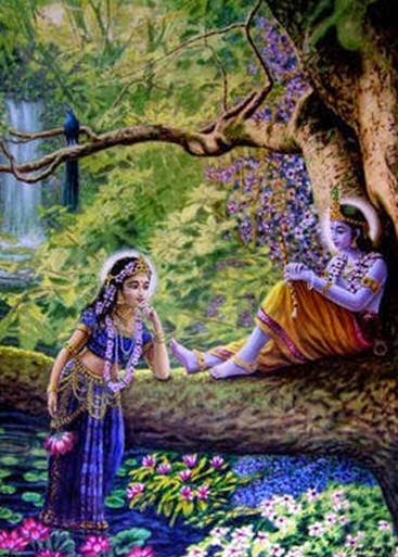 Image result for Radha smiling at Krishna