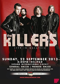 The Killers Live in Malaysia, malaysia concert, Brandon Flowers, Dave Keuning, Mark Stoermer and Ronnie Vannucci Jr