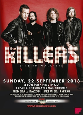 The Killers Live in Malaysia, malaysia concert, Brandon Flowers, Dave Keuning, Mark Stoermer and Ronnie Vannucci Jr