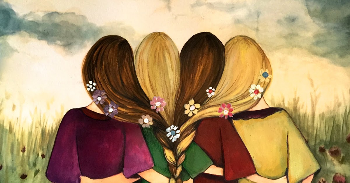 4 сестры статусы. Три подруги картинки. Картинки про дружбу подруг. 4 Подружки. Подруги рисунок.