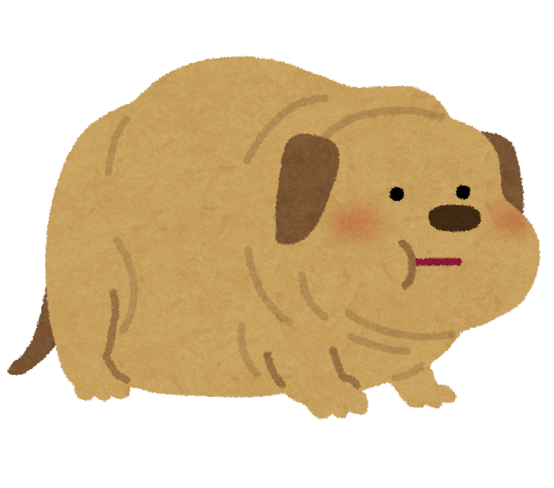 太っている犬のイラスト
