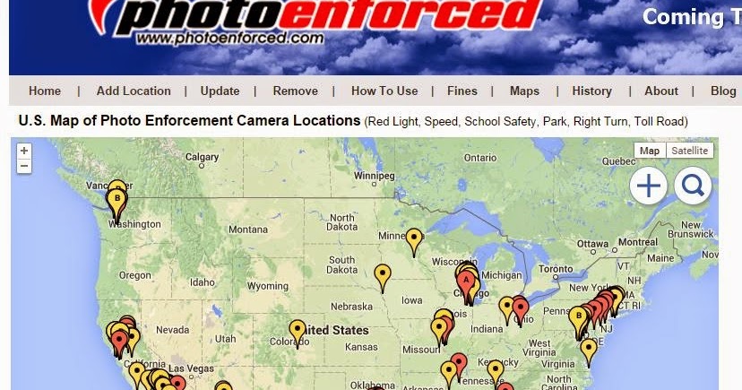 No Right Turn On Red Intersections Map
