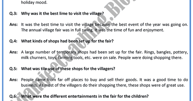 short story on village fair