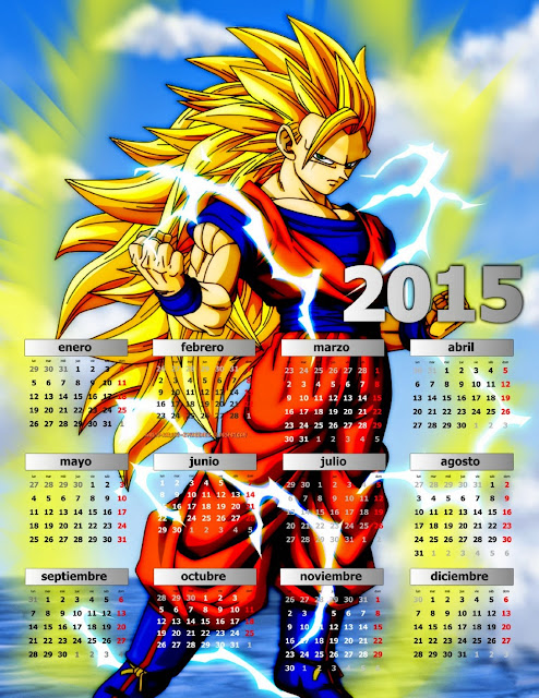calendario 2015 anime dbz