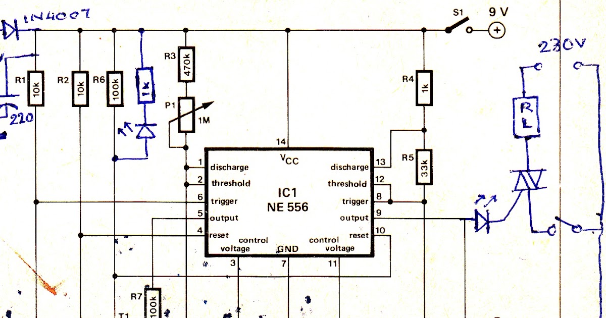 Wiring Schematic diagram: Simple IC 556 Timer with Buzzer Circuit