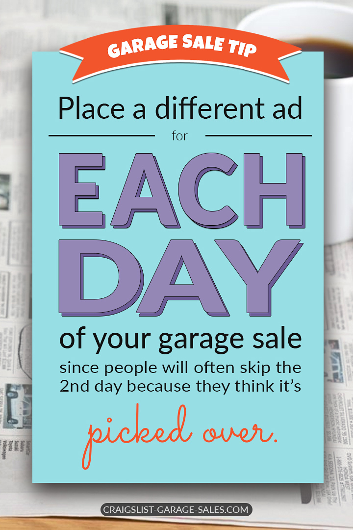 Tweak Your Garage Sale Ads to Attract More Shoppers Two Days InaRow