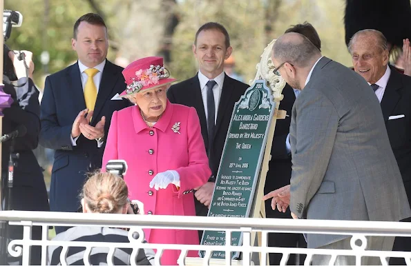 Queen Elizabeth II and Prince Philip, Duke of Edinburgh open the new Bandstand at Alexandra Gardens in Windsor.