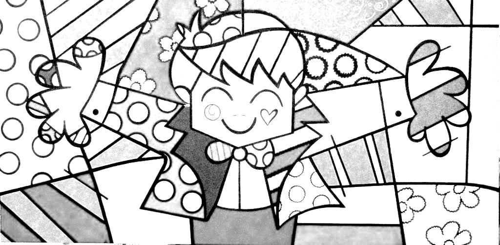 Abraço Romero Britto Para Colorir EDUCA