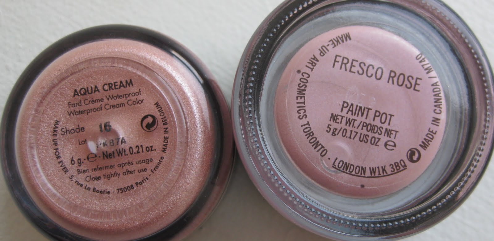 Kajal Couture My Light Pink Cream Shadows MUFE Aqua Cream and MAC