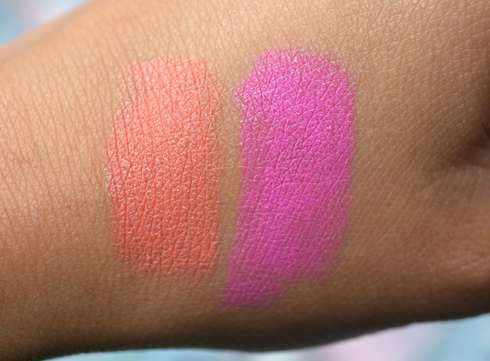 Barry M Lip Paint in Peach 54 and Vibrant Pink 62 Swatches and Review