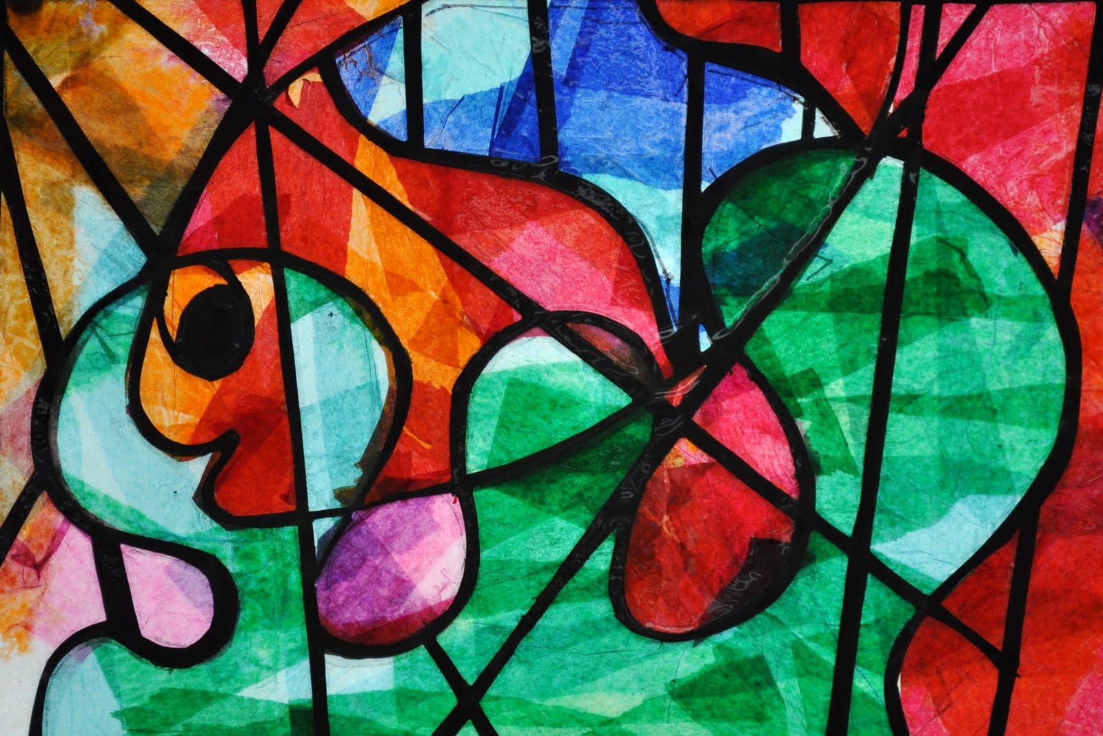 I teach art Stained Glass Window Designs in Paper