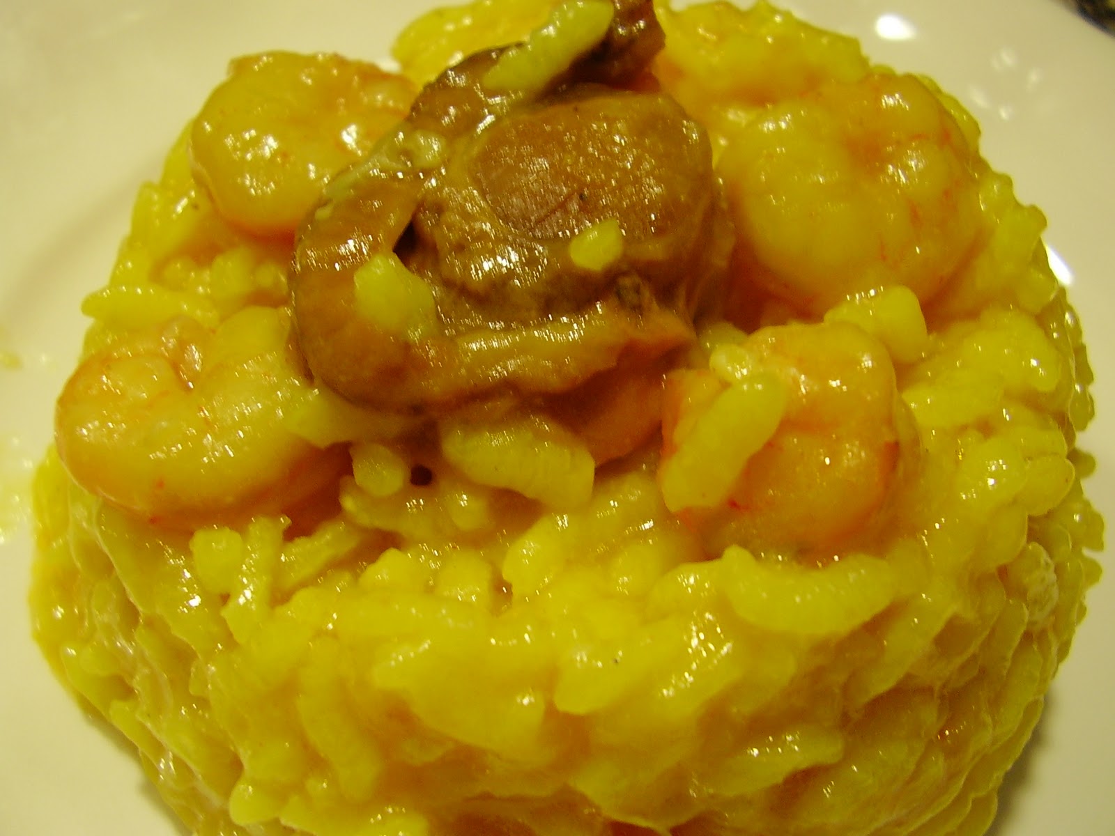 Choconata: Arroz con Gambas y Zamburiñas en salsa de vieiras