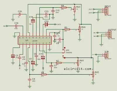 tone control lm1036 stereo circuit diagram