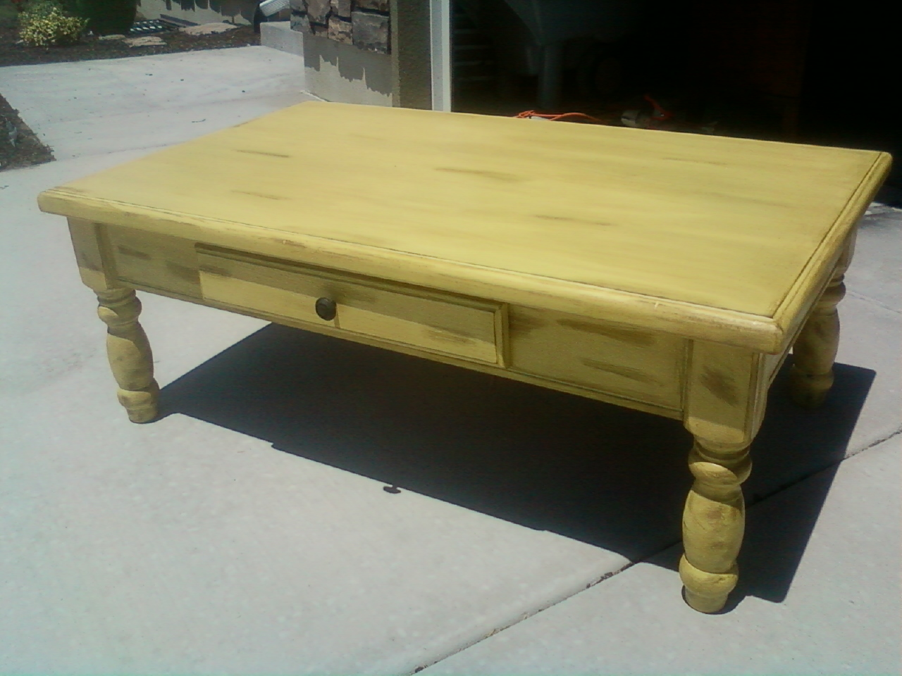 Mustard yellow coffee table