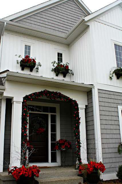 Window boxes on a lake cottage