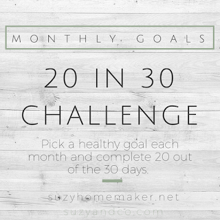 the 20 in 30 monthly goal challenge | suzyhomemaker.net