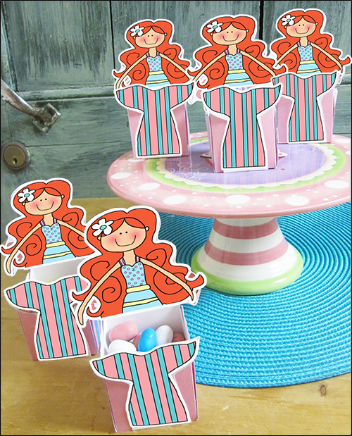 Mermaid Party Favor Ideas "Mermaid" Candy Box Parties and Patterns