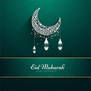 Eid Mubarak Vector in Green Design Download Eid Mubarak Vector