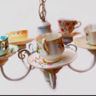 My Miniature Madness: Easy Teacup Chandelier