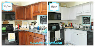 cabinets before kitchen paint aqua painted open lime painting accents reveal makeover mom silver cherry renovated charming kentucky keeping recently
