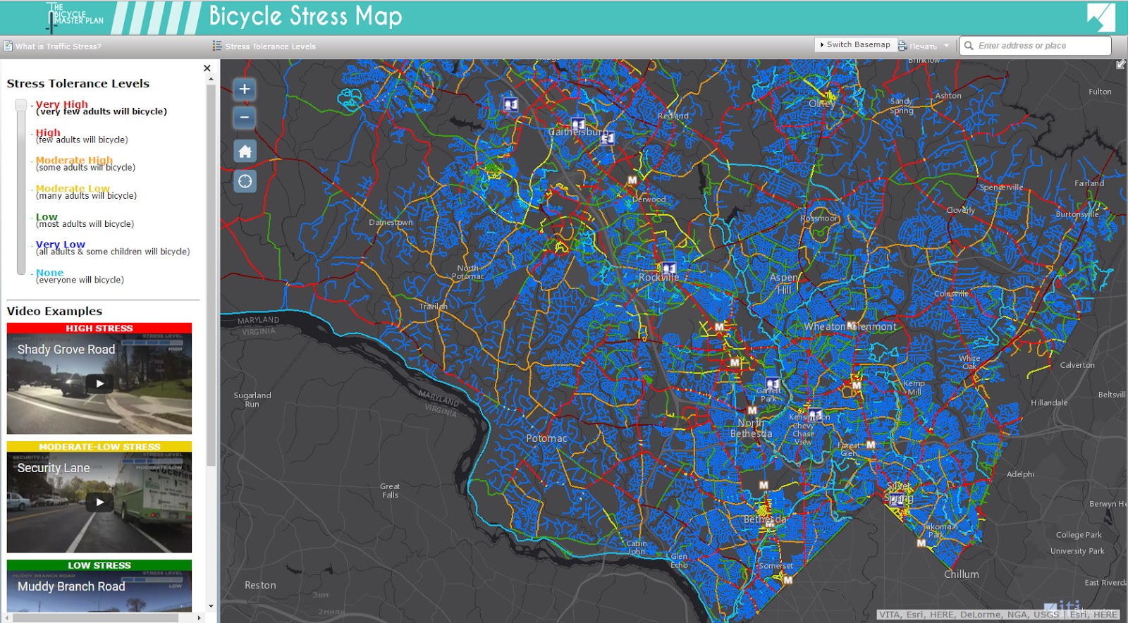 Bicycle Stress Map