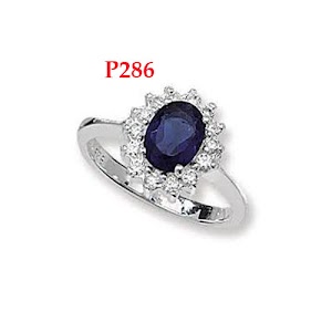 cincin permata biru bunga mawar -cincin perak cincin permata biru bunga mawar -cincin perak