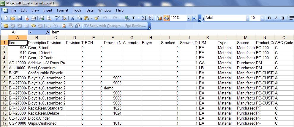 Montree Space: SyteLine ERP 802:Export Data to Excel