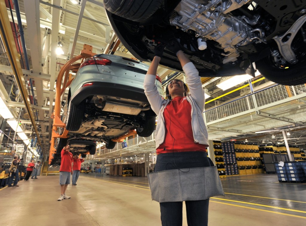 (Image: Ford Motor Company - Ford workers build Focus models at the