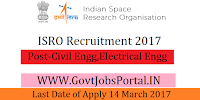 Indian Space Research Organization Recruitment 2017-Engineer Post
