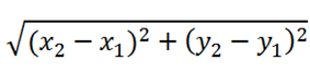 Formula to calculate a distance between two points X1, Y1, and X2, Y2