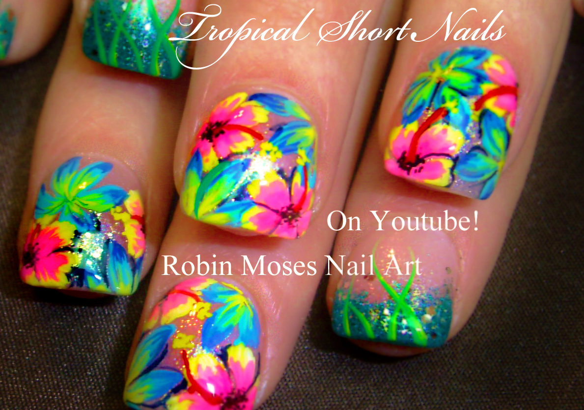 Nail Art by Robin Moses: Super Bright DIY Tropical Sunset Nails with ...