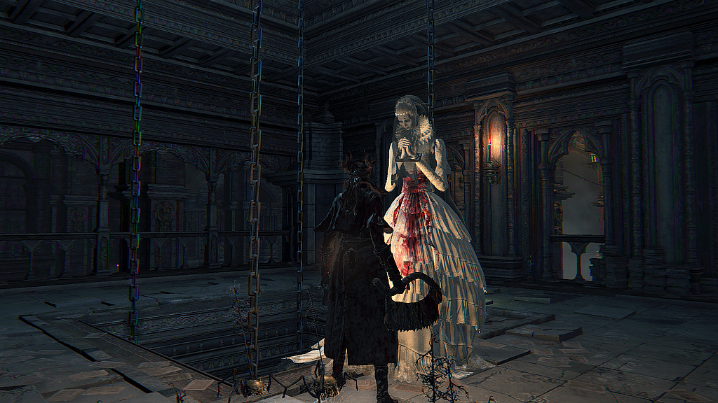 Queen Yharnam can be pushed with Beast Roar out of her initial spot in Nigh...